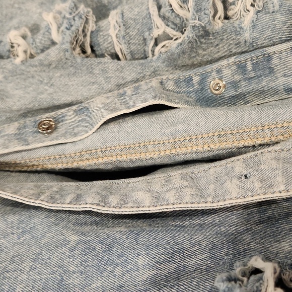 [Highway Jeans] Distressed Ripped Long Denim Dress - Size L - Picture 8 of 14